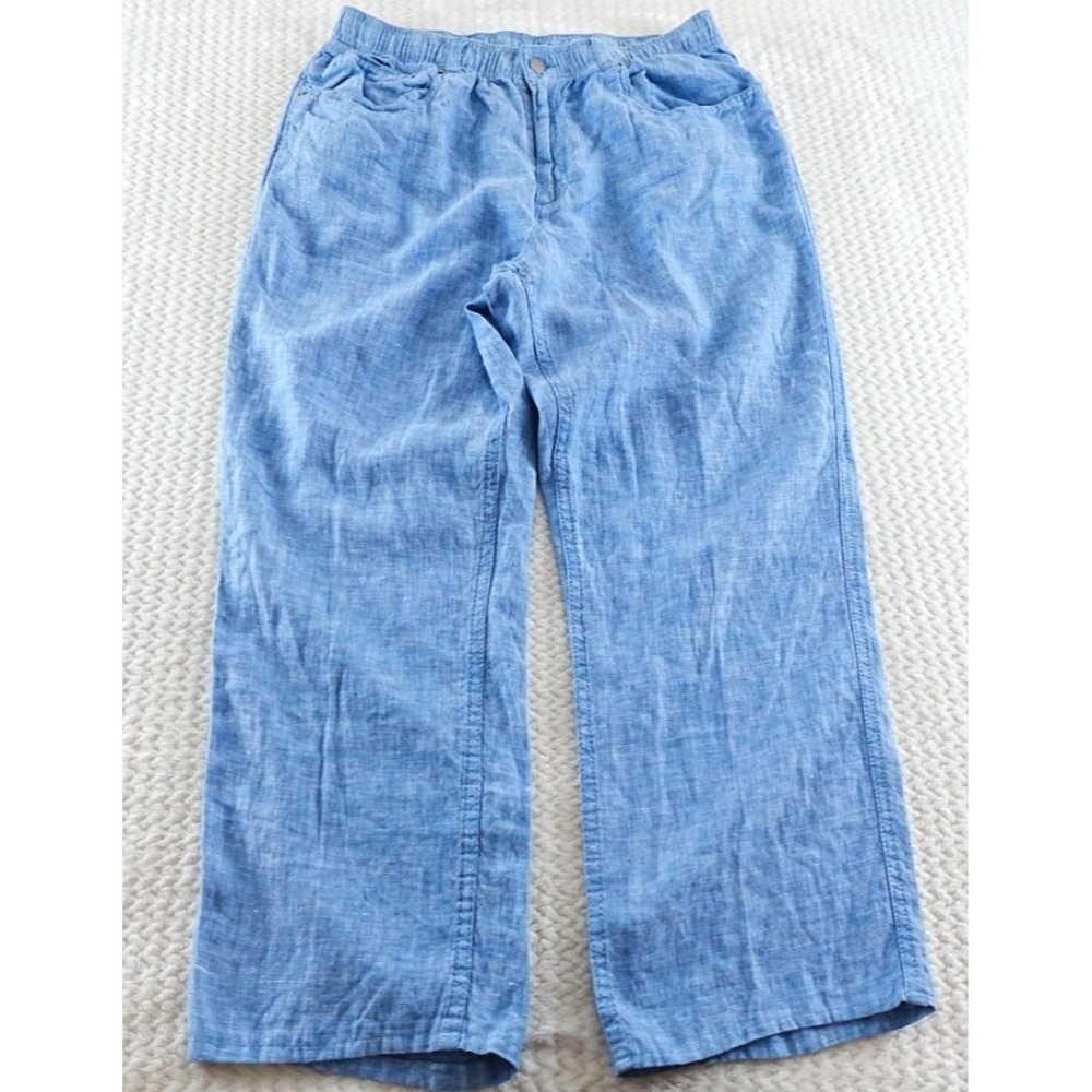 Cremieux Pants Madison Block Island Collection Men's 30x32 Blue Chambray Look...